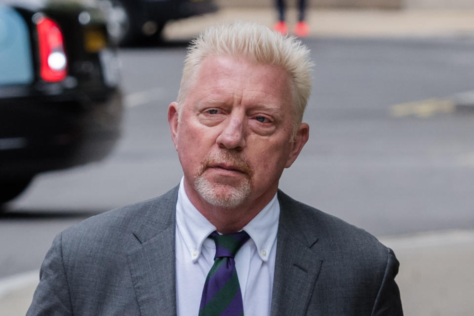 Former tennis star Boris Becker (pictured) arrives at the Southwark Crown Court for sentencing after being found guilty of four charges under the Insolvency Act in relation to his bankruptcy.