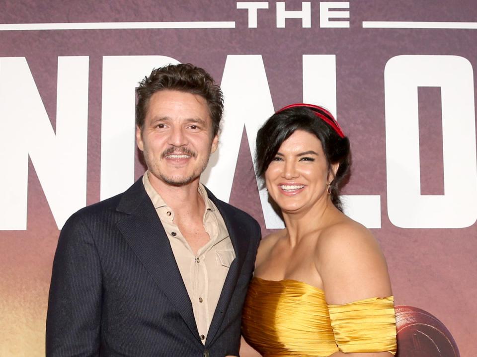 Pedro Pascal and Gina Carano starred in ‘The Mandalorian’ together (Getty Images for Disney)