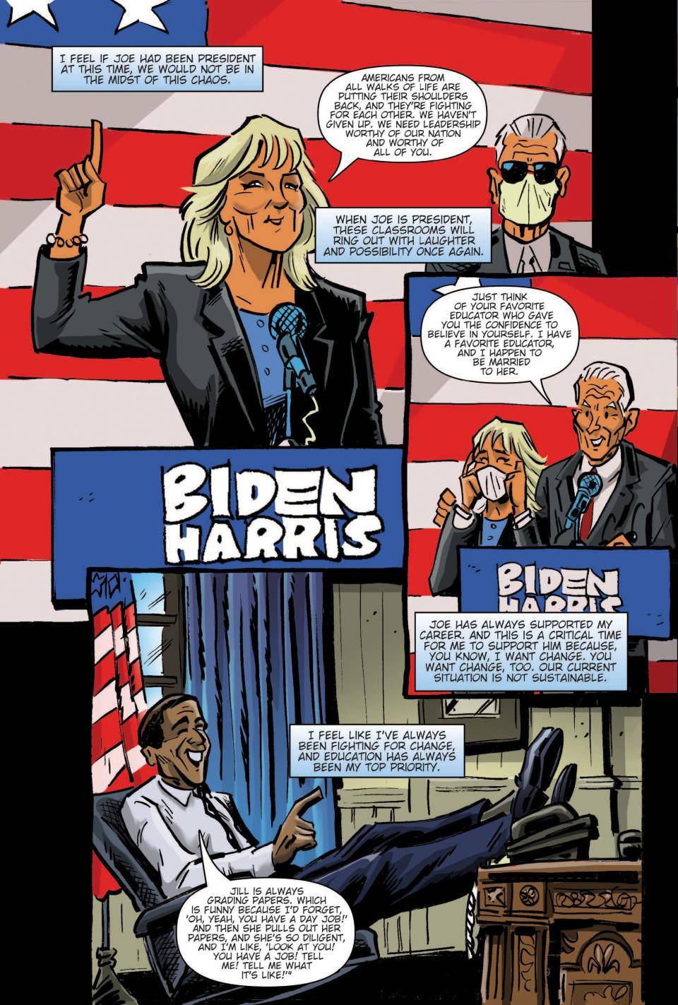 "Female Force: Jill Biden" is a biography comic book on first lady Jill Biden.
