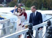 The Duke and Catherine Duchess of Cambridge, Princess Charlotte and Prince George leave Victoria at the end of their visit to Canada. Photo: REX/Shutterstock