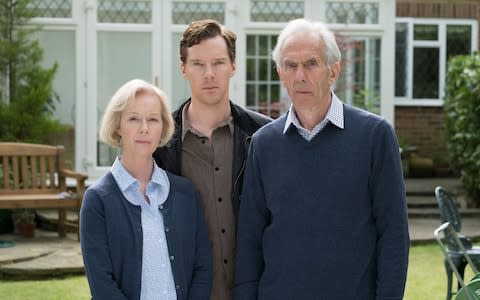 Cumberbatch as Stephen Lewis, alongside his mother (Geraldine Alexander) and father (Richard Durden) in the show - Credit: Charlie Best