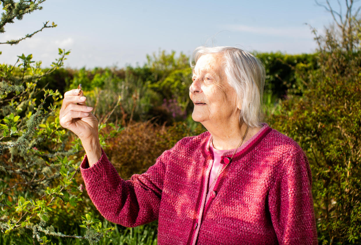 Ann Kendrick found her husband's wedding ring 35 years after he lost it in the garden. (SWNS)