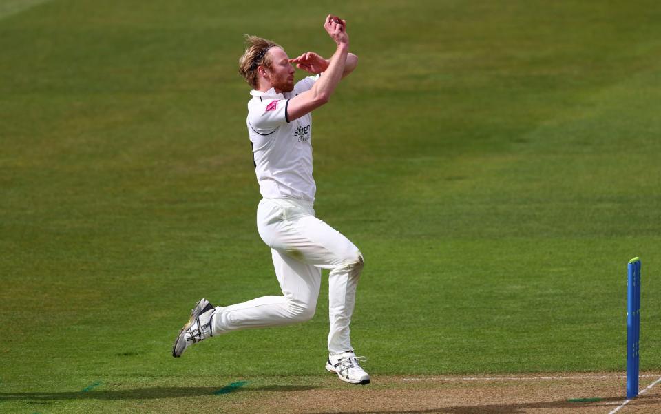 Liam Norwell of Warwickshire during day one of the Group One LV Insurance County Championship match between Warwickshire and Derbyshire at Edgbaston on April 08 - Michael Steele/Getty Images