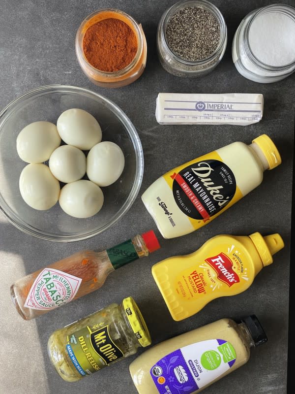Million Dollar Deviled Eggs Ingredients<p>Courtesy of Choya Johnson</p>