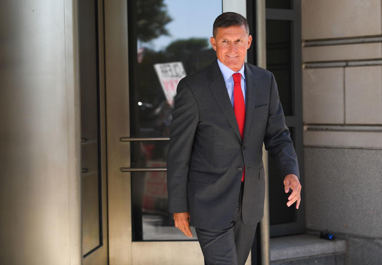 Former national security adviser Michael Flynn departs following court appearance at U.S. District Court for the District of Columbia.