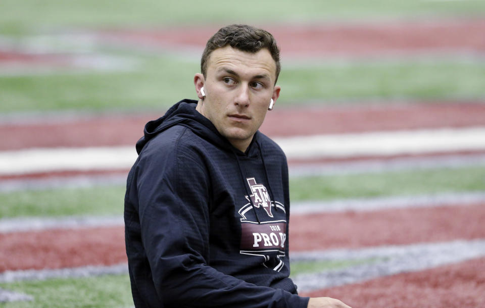 Johnny Manziel announced that he struck a deal with the Hamilton Tiger-Cats of the CFL. (AP) 