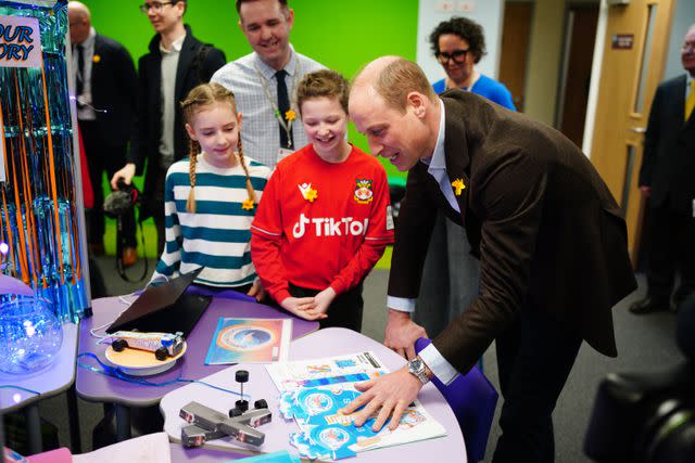 <p>Ben Birchall/PA Wire via ZUMA Press</p> Prince William visits All Saint's School in Wrexham on March 1, 2024