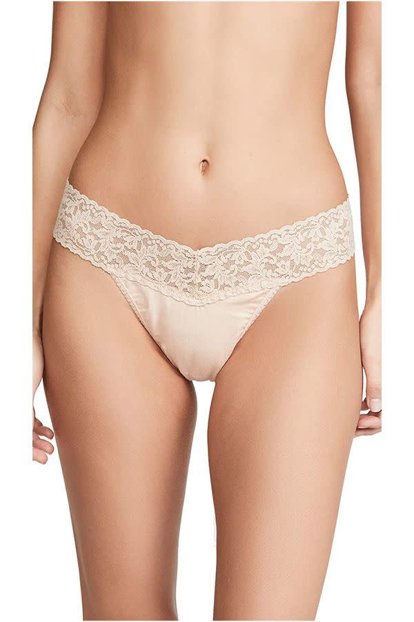 4) Supima Cotton Original-Rise Thong with Lace