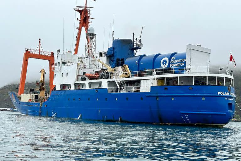 Una foto sin fecha emitida por Action Aviation muestra el barco de expedición Polar Prince, utilizado para transportar turistas desde Terranova al lugar del naufragio del Titanic.