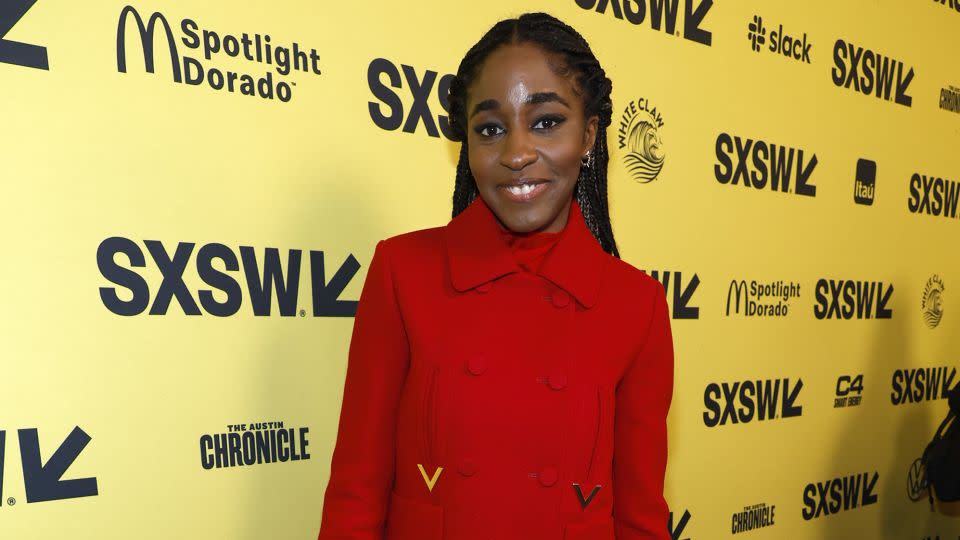 Channeling the sixties once again in Valentino for the the "Bottoms" screening at 2023 SXSW on March 11, 2023. - Frazer Harrison/Getty Images