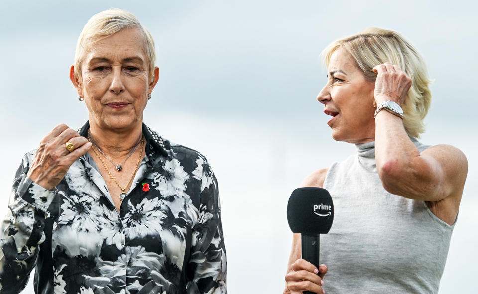 Martina Navratilova and Chris Evert, pictured here at the WTA Finals.