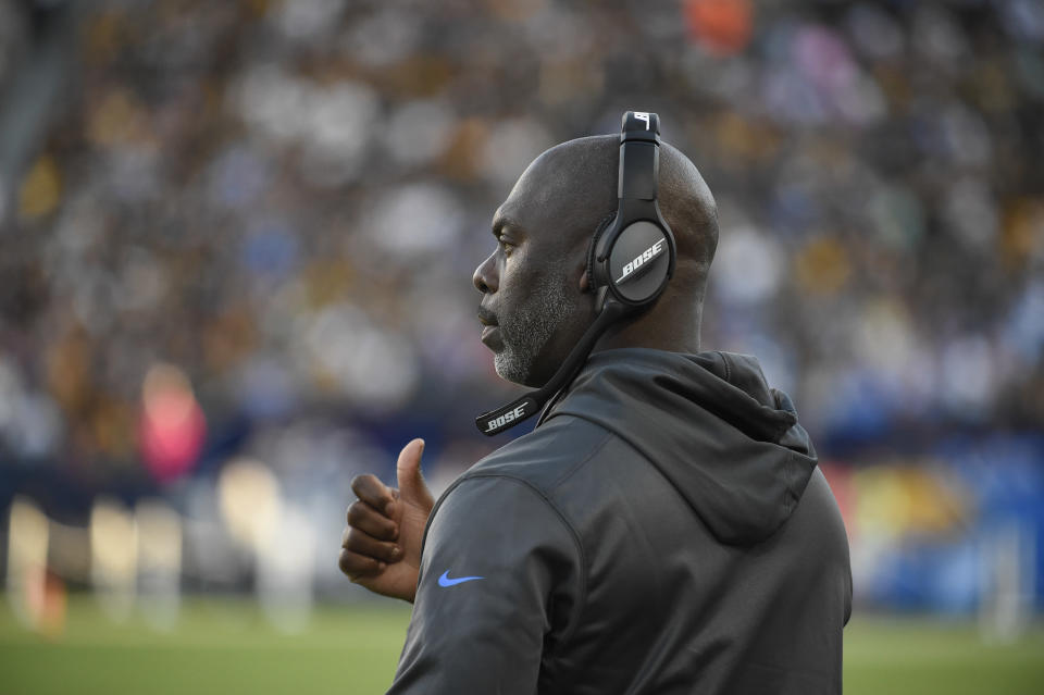 Head coach Anthony Lynn has reportedly signed a contract extension with the Chargers. (Photo by Denis Poroy/Getty Images)