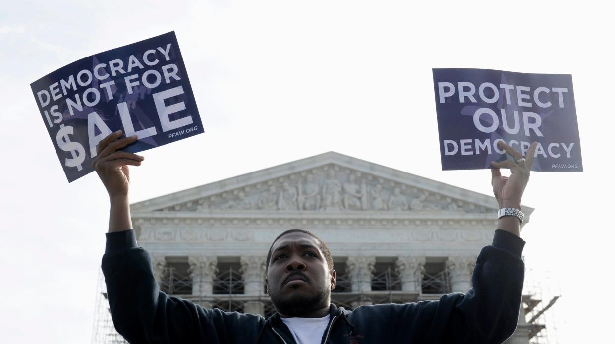 The Supreme Court last considered a major campaign finance case in 2013, when protesters demonstrated outside.  Now it has agreed to hear a new case on contribution limits.