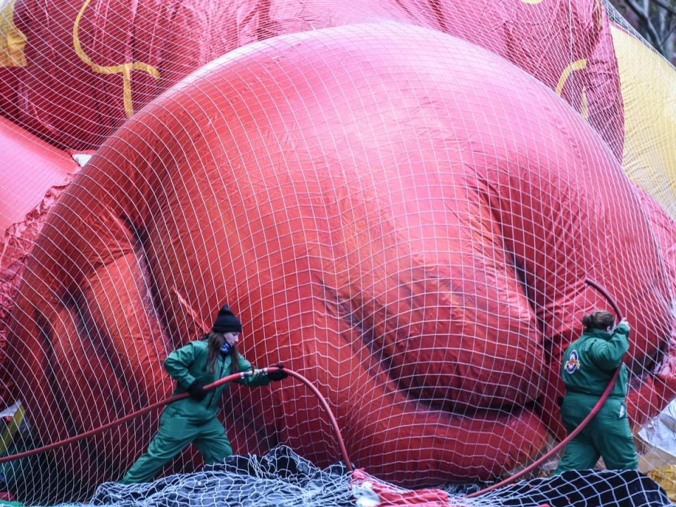 The Ronald McDonald balloon is inflated (Getty)