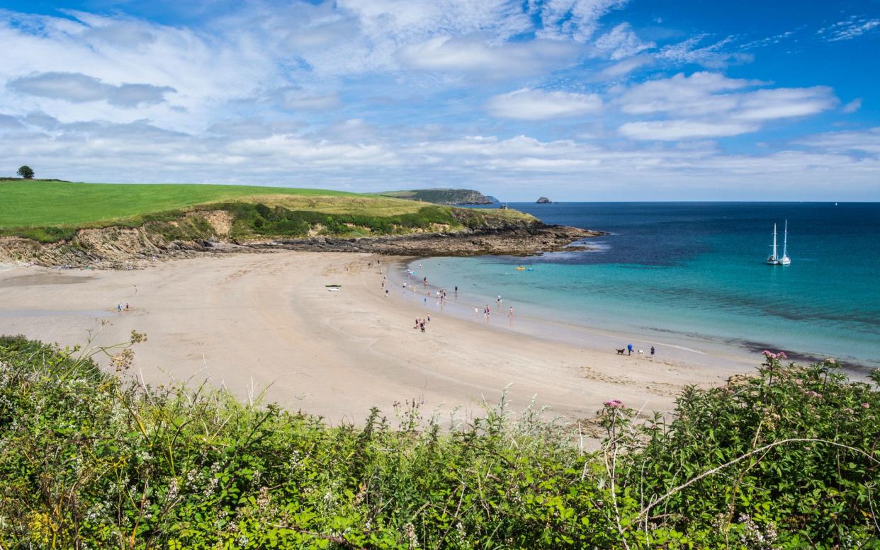 The Hidden Hut is found on Porthcurnick Beach - This content is subject to copyright.