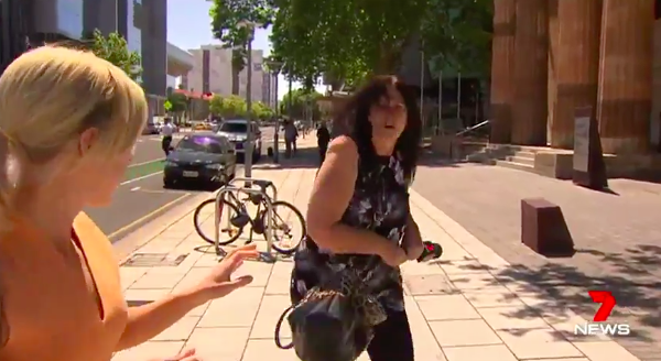 The mother of a man who was on the run for two months confronted media outside court today. Source: 7 News