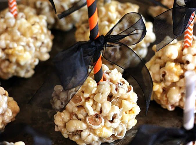 No-Bake Caramel Marshmallow Popcorn Balls