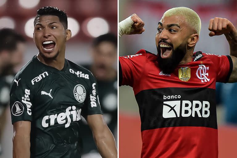 Rony y Gabigol, dos de los delanteros más peligrosos de Palmeiras y Flamengo de cara a la final de la Copa Libertadores de este sábado