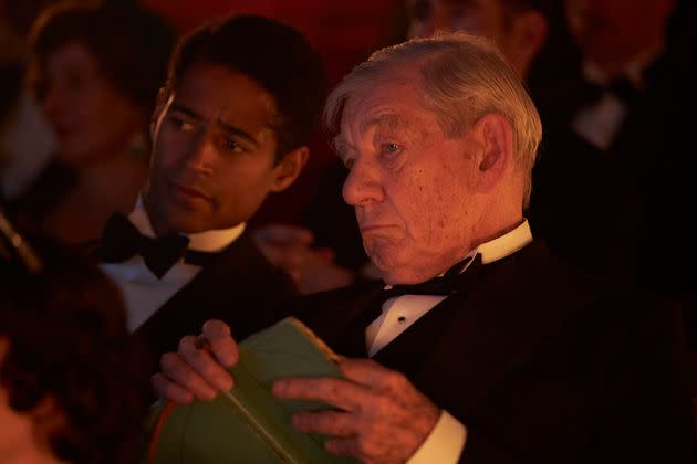 Sir Ian on the set of The Critic with co-star Alfred Enoch