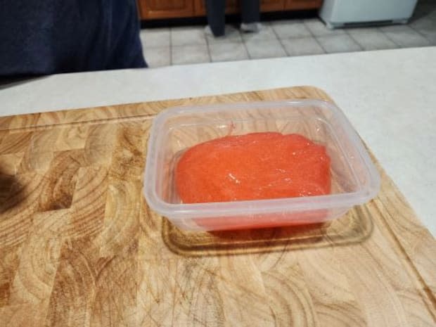 This slime will store well in a container or baggie.