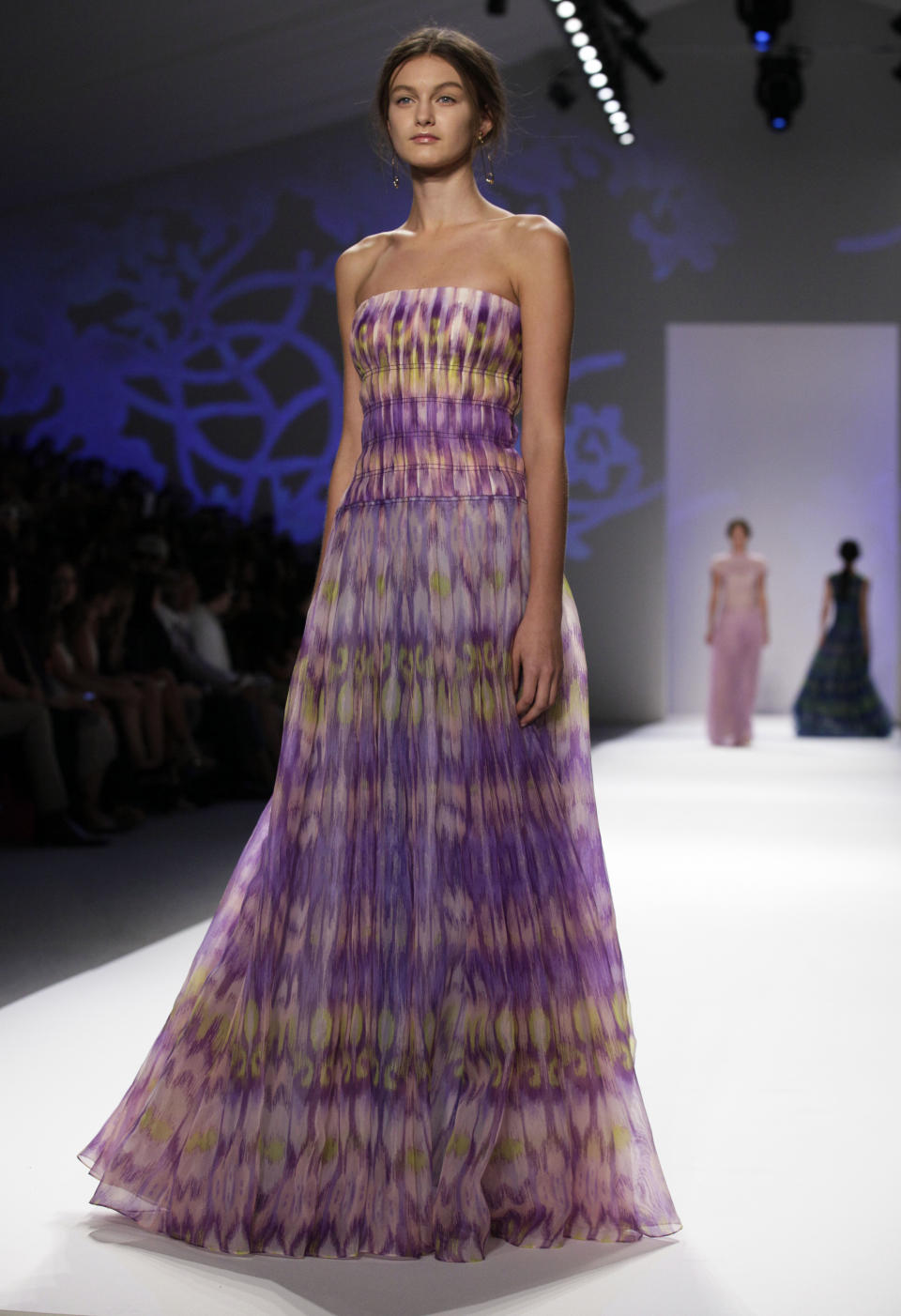 The Tadashi Shoji Spring 2013 collection is modeled during Fashion Week in New York, Thursday, Sept. 6, 2012. (AP Photo/Richard Drew)