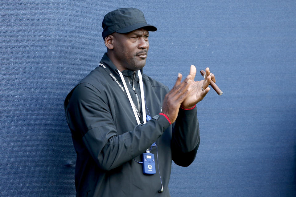 Michael Jordan Wearing Jacket And Hat