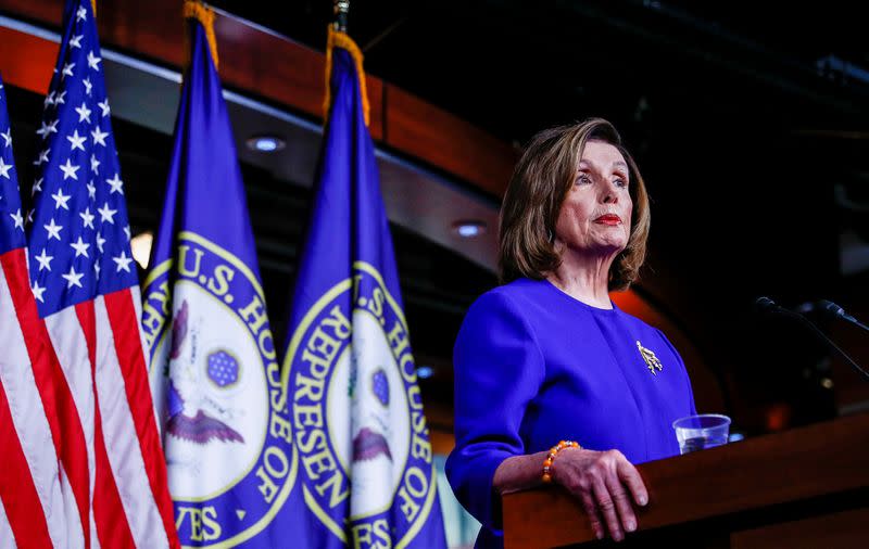 U.S. House Speaker Pelosi holds weekly news conference on Capitol Hill in Washington