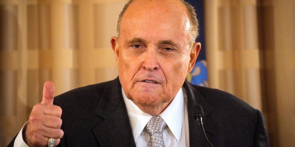 Rudy Giuliani, former New York City Mayor and personal attorney to U.S. President Donald Trump, speaks during a news conference to promote Republican Party candidates in New York City, U.S., September 16, 2020..JPG