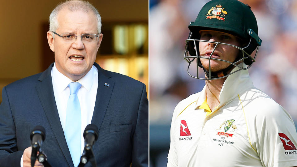 Scott Morrison, pictured here, has condemned the treatment of Steve Smith. Image: Getty