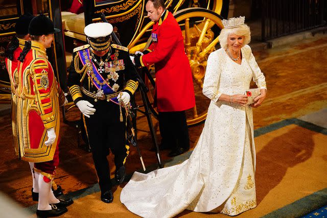 <p>Victoria Jones - WPA Pool/Getty Images</p> King Charles and Queen Camilla attend the State Opening of Parliament on Nov. 7, 2023