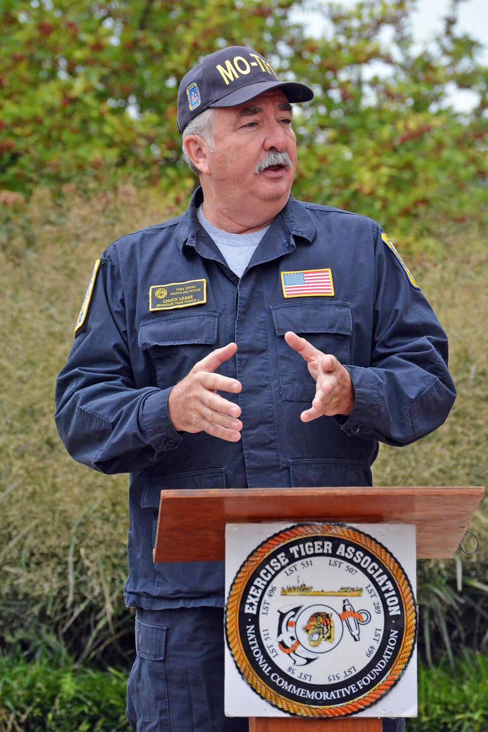 Chuck Leake, Boone County Fire Protection District assitant chief, was part of Missouri Task Force 1 when it was deployed to New York City on Sept. 11, 2001. He gave remarks Monday at memorial service for the lives lost in the attacks 22 years ago.