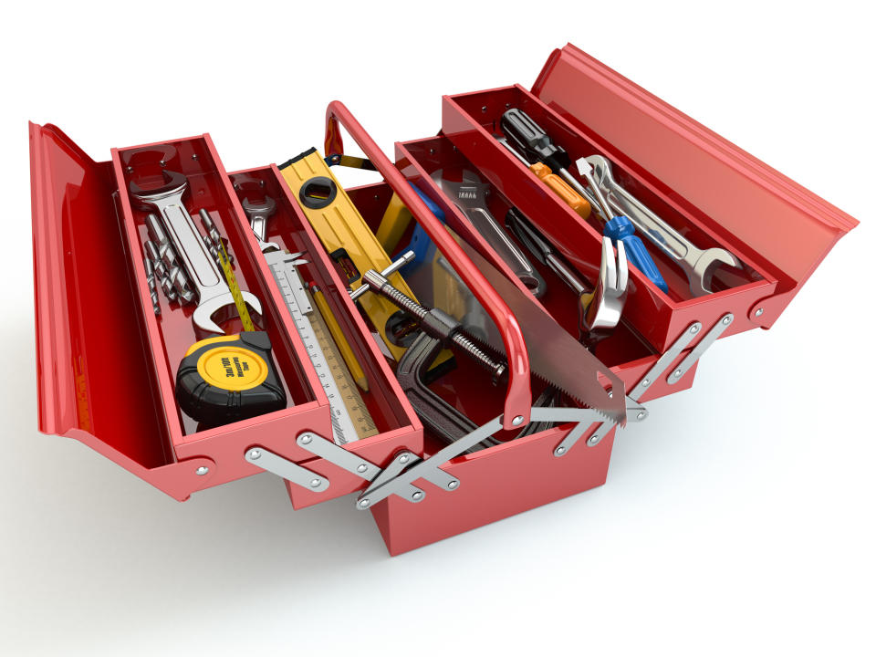 An opened toolbox