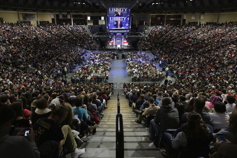 Then-candidate Trump speaks at a Liberty University convocation in January 2016. (Photo: Chip Somodevilla via Getty Images)