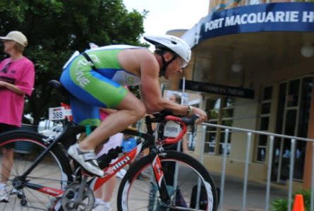 Karl had a few bike issues during the Half Ironman!