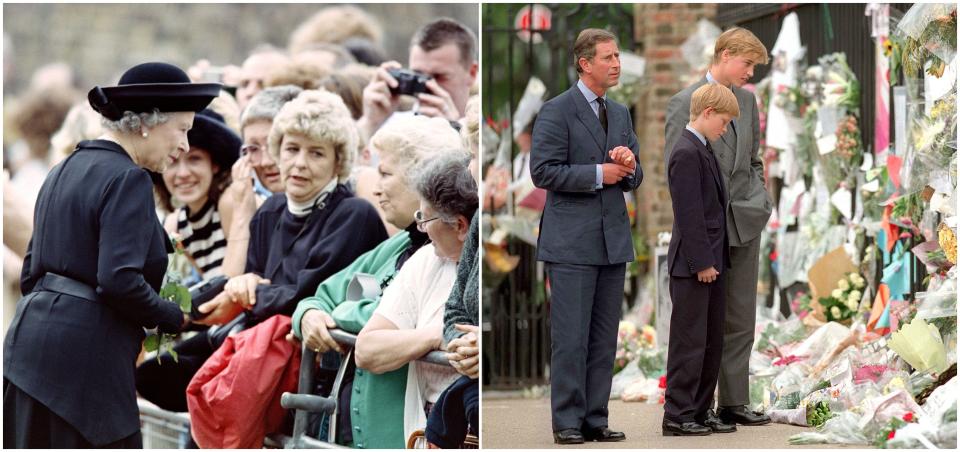 Members of the royal family after Princess Diana died.