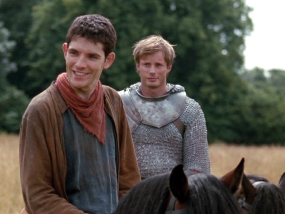 Colin Morgan and Bradley James as Merlin and Arthur in "Merlin."