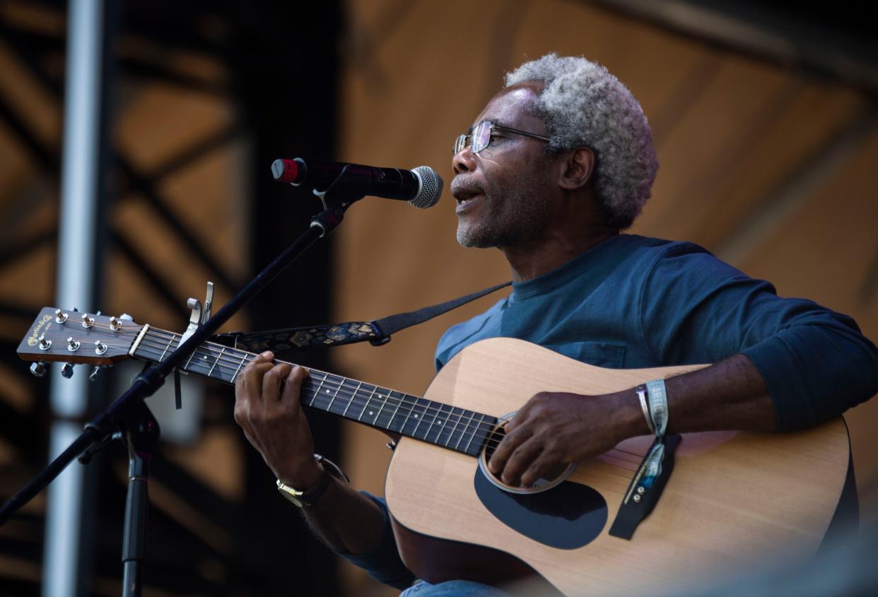 Peter One performs on stage during the Pilgrimage Music & Cultural Festival at the the Park at Harlinsdale Saturday, Sept. 23, 2023 in Franklin, Tenn.