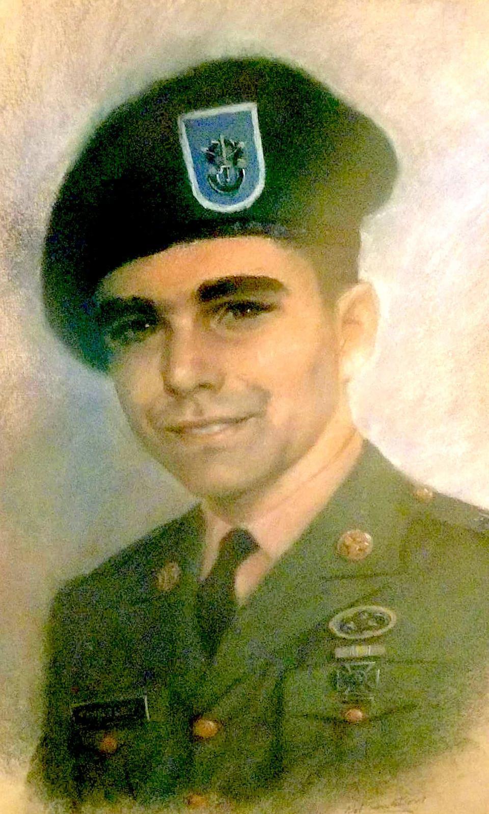 A painting of Donald B. Kingsley in his Special Forces uniform.