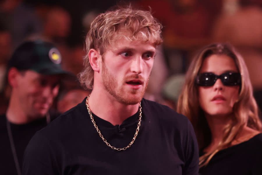 GLENDALE, ARIZONA – OCTOBER 29: Logan Paul attends the cruiserweight bout between Jake Paul and Anderson Silva of Brazil at Desert Diamond Arena on October 29, 2022 in Glendale, Arizona. (Photo by Christian Petersen/Getty Images)