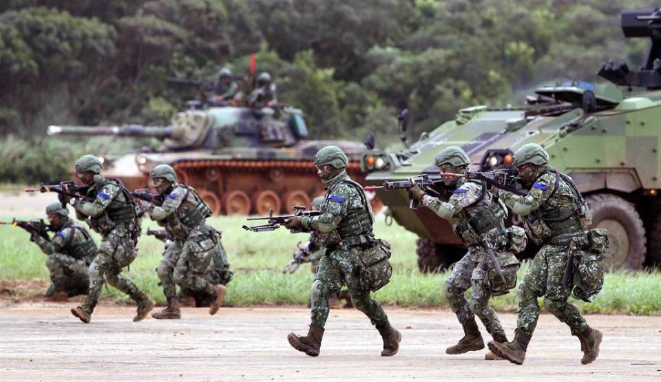 圖為2019年5月29日，漢光演習北部地區實兵對抗反機降演練。（資料照片，范揚光攝）