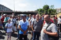 Stellanis Serbia workers block main highway over redundancy plans, in Belgrade