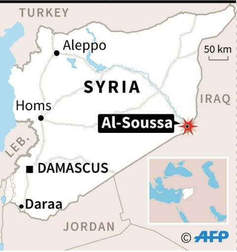 Map of Syria locating Al-Soussa