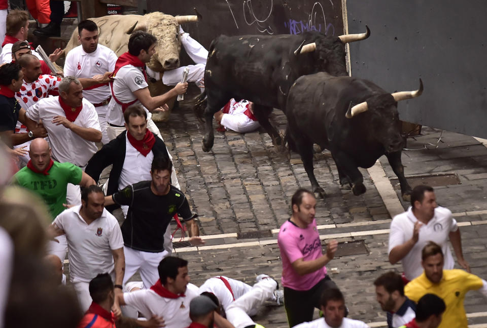 Running of the Bulls in Pamplona, Spain