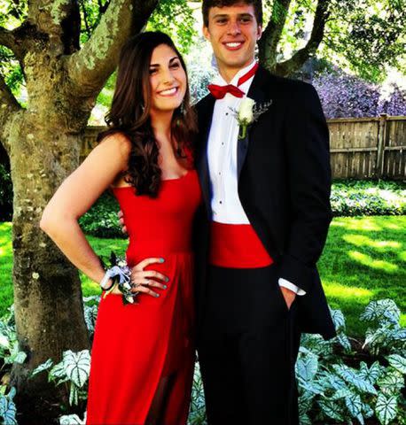 <p>Harrison Butker X</p> Harrison Butker and Isabelle Butker at their high school prom in 2013