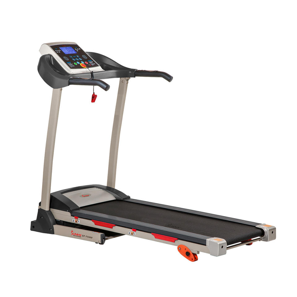 <p><a href="https://sunnyhealthfitness.com/collections/motorized-treadmills/products/sunny-health-and-fitness-sf-t4400-treadmill-w-manual-incline-and-lcd-display" rel="nofollow noopener" target="_blank" data-ylk="slk:Shop Now;elm:context_link;itc:0;sec:content-canvas" class="link ">Shop Now</a></p><p>Manual Incline Treadmill</p><p>sunnyhealthfitness.com</p><p>$419.99</p>