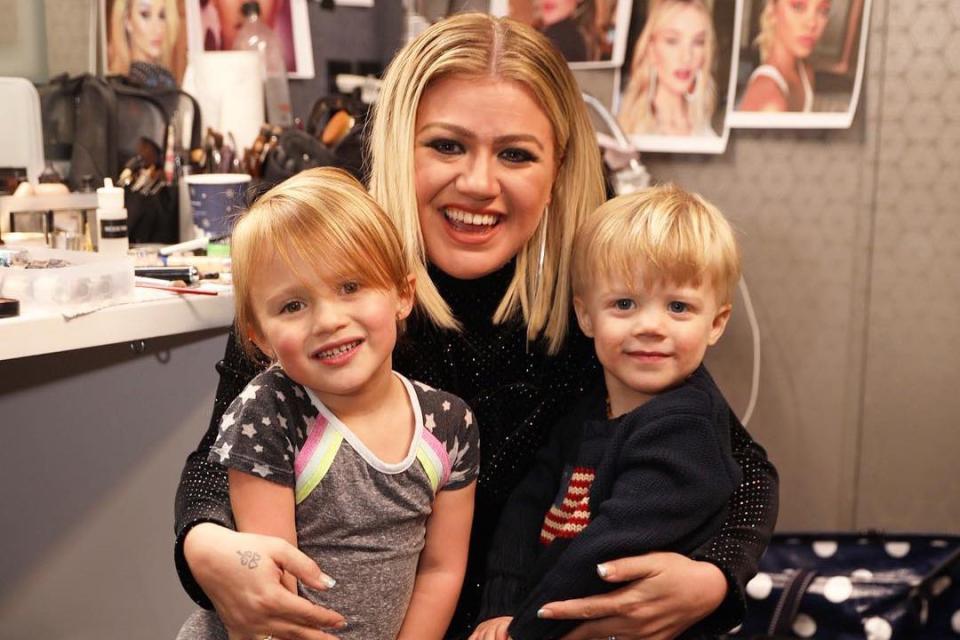 <p>Kelly Clarkson/Instagram</p> Kelly Clarkson with her kids River and Remington