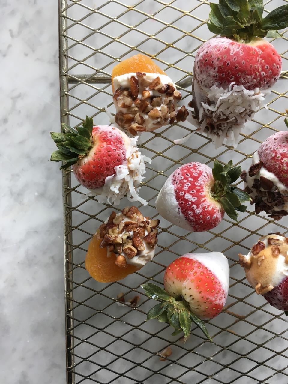 Almond Butter- and Yogurt-Dipped Fruit