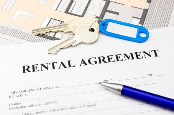 rental agreement document with...