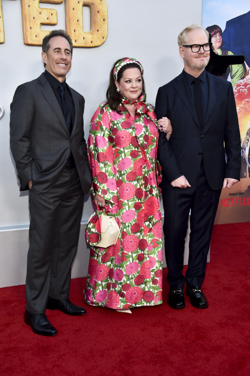 Jerry Seinfeld, Melissa McCarthy and Jim Gaffigan