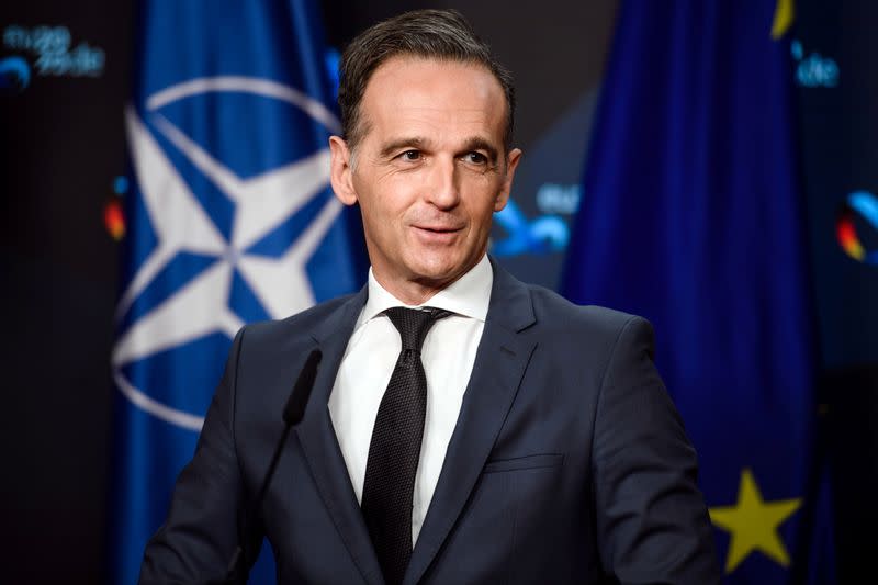 FILE PHOTO: German Foreign Minister Heiko Maas speaks during a virtual news conference in Berlin